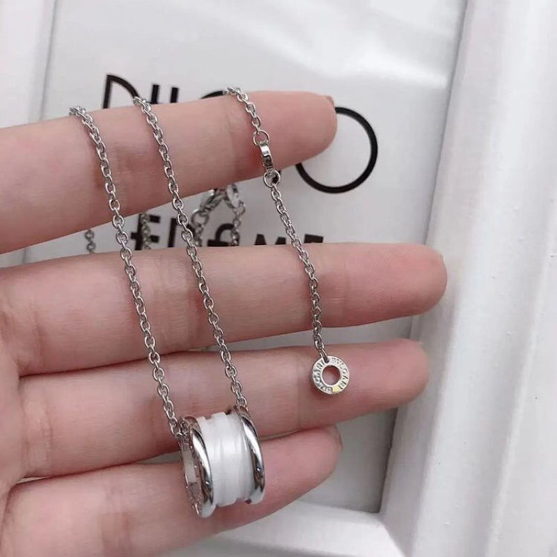 BVLGARI B.Zero1 Ceramic Silver Chain Necklace