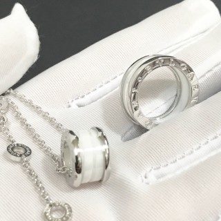 BVLGARI B.Zero1 Ceramic Silver Chain Necklace view 2