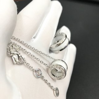 BVLGARI B.Zero1 Ceramic Silver Chain Necklace view 4