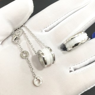 BVLGARI B.Zero1 Ceramic Silver Chain Necklace view 6
