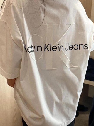 Calvin Klein Jeans Logo Cream Short Sleeve T-Shirt view 4