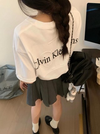 Calvin Klein Jeans Logo Cream Short Sleeve T-Shirt view 9