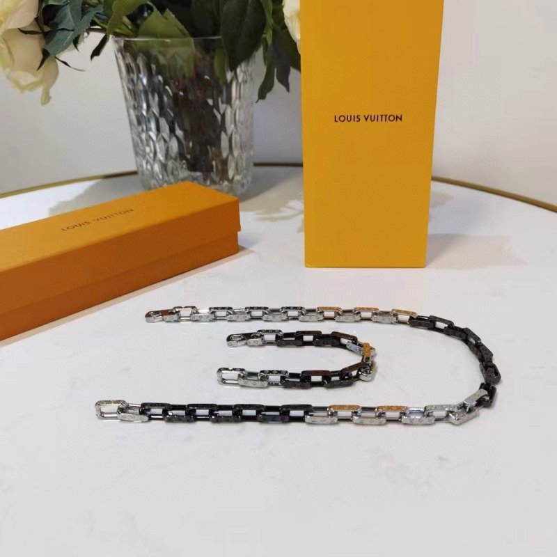 Louis Vuitton Monogram Chain Necklace Silver view