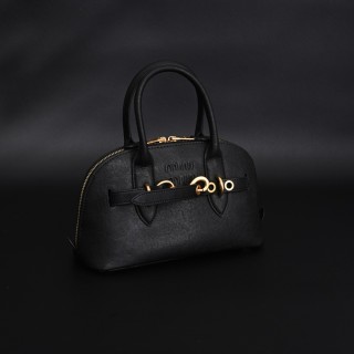 Miu Miu Shell Black Handbag with Gold Hardware view 2