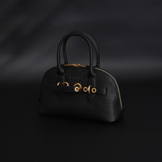 Miu Miu Shell Black Handbag with Gold Hardware view 4