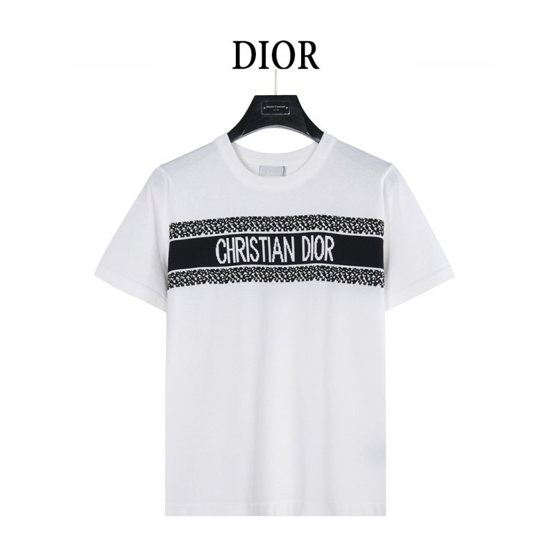 Dior White Monogram Logo Short Sleeve T-Shirt view