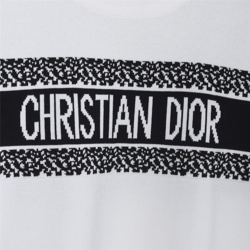 Dior White Monogram Logo Short Sleeve T-Shirt view