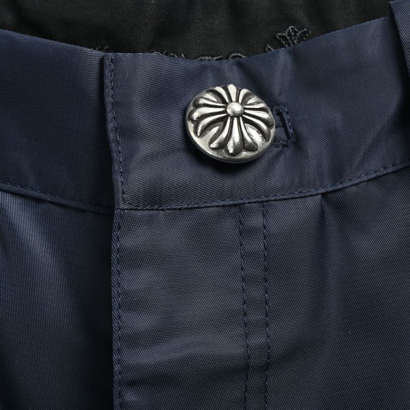 Navy & Black Colorblock Shorts with Gold Chain Belt view