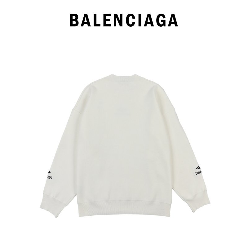 Balenciaga Logo Cream Crewneck Sweatshirt view