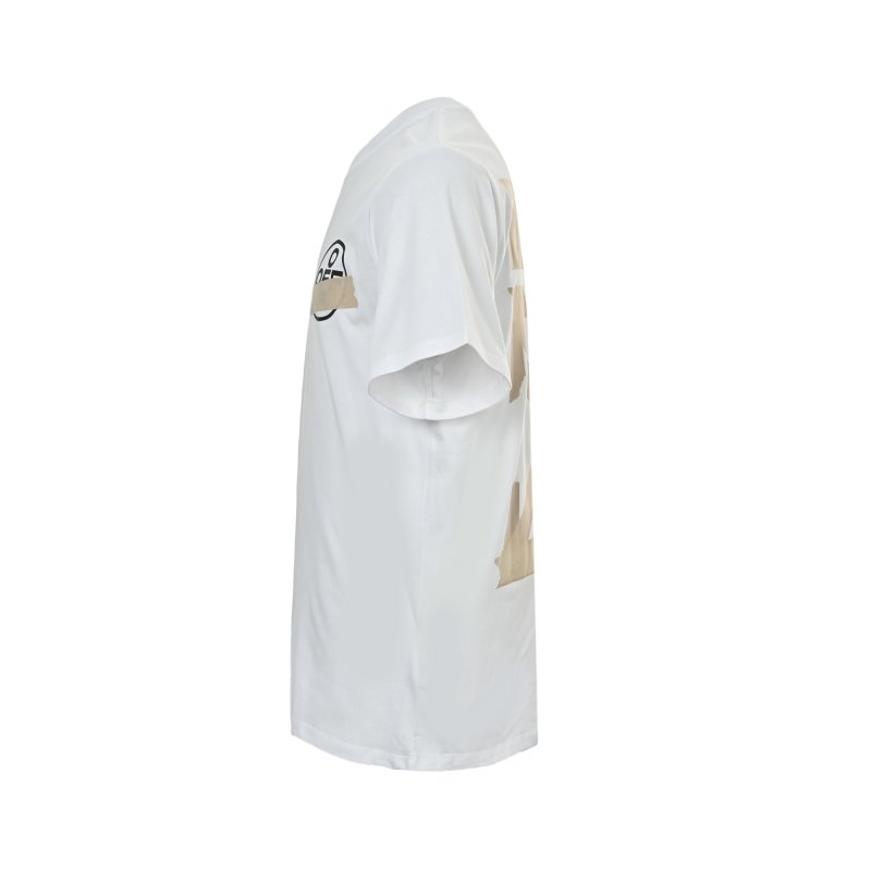 White Short Sleeve T-Shirt with Yellow Chest Print view