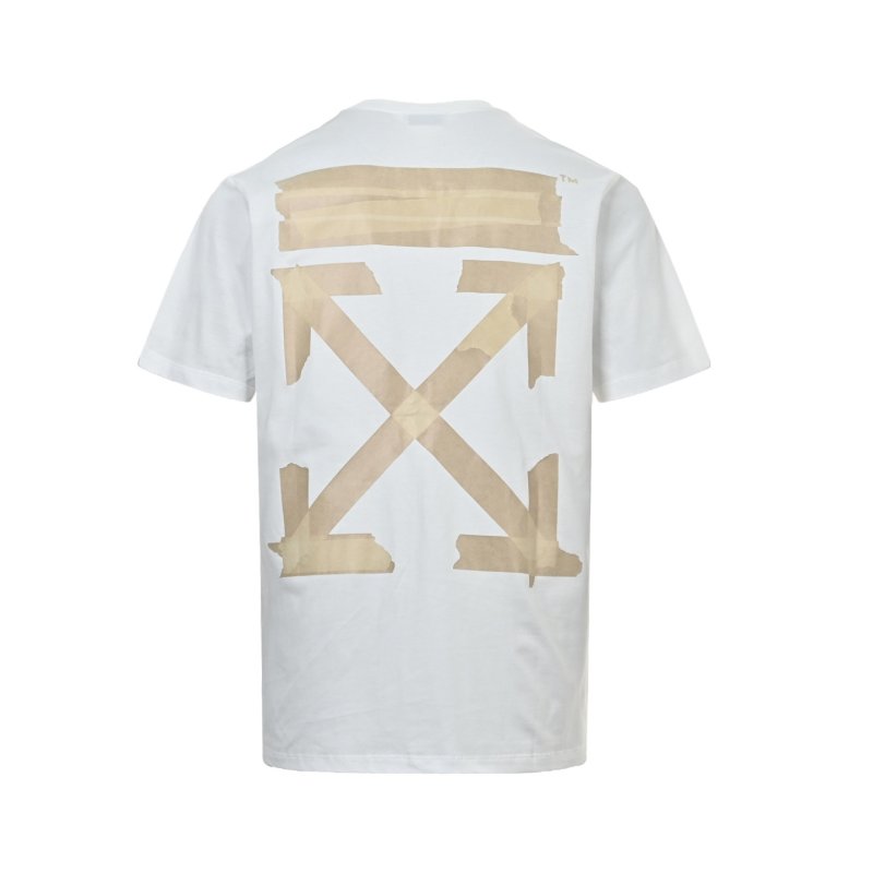 White Short Sleeve T-Shirt with Yellow Chest Print view