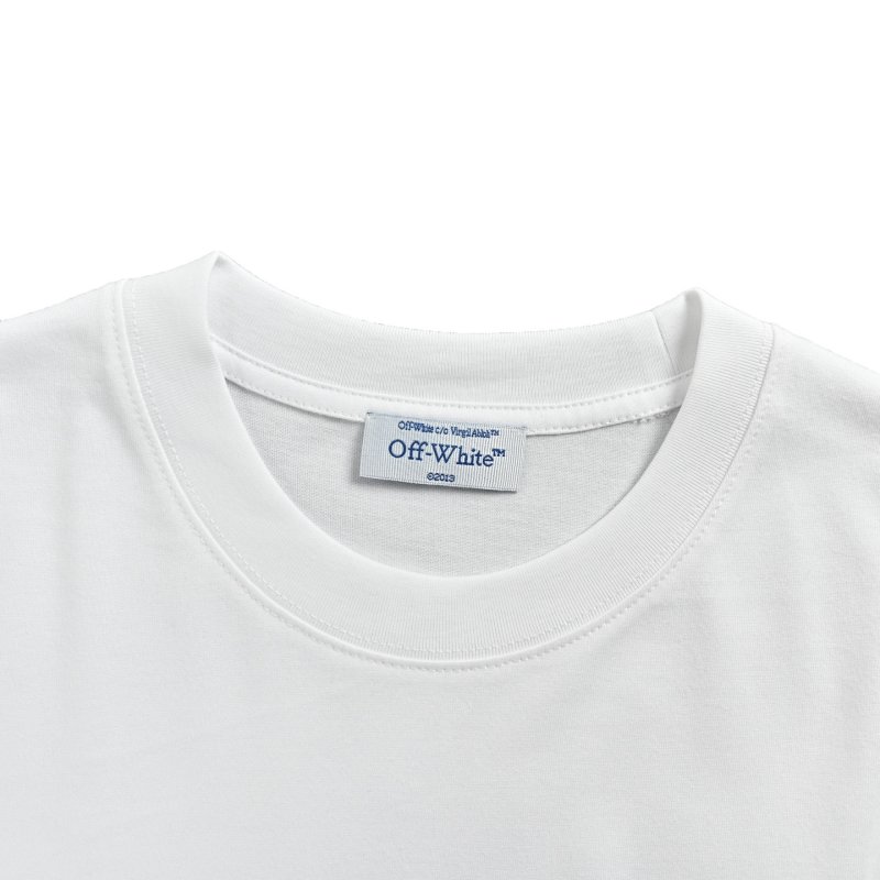White Short Sleeve T-Shirt with Yellow Chest Print view
