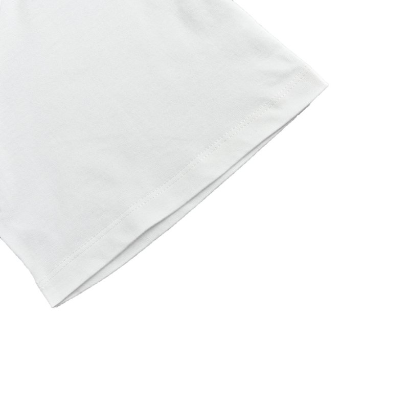 White Short Sleeve T-Shirt with Yellow Chest Print view