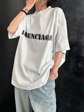 Balenciaga White Logo T-Shirt view 2
