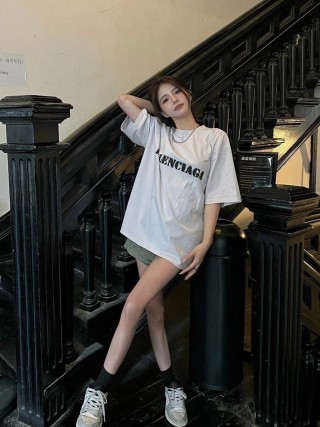 Balenciaga White Logo T-Shirt view 3