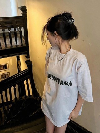 Balenciaga White Logo T-Shirt view 5