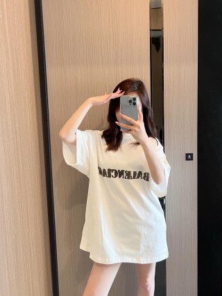 Balenciaga White Logo T-Shirt view 6