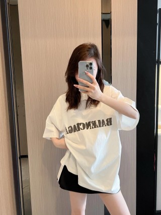 Balenciaga White Logo T-Shirt view 8