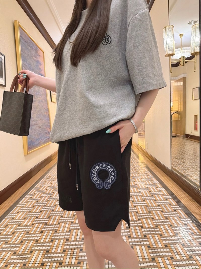 Black Zodiac Embroidered Shorts view