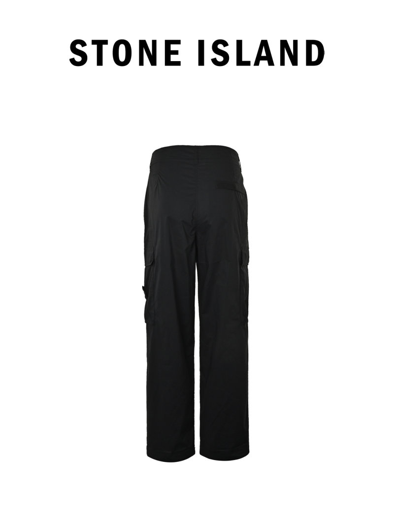 Stone Island Black Cargo Pants with Compass Badge view