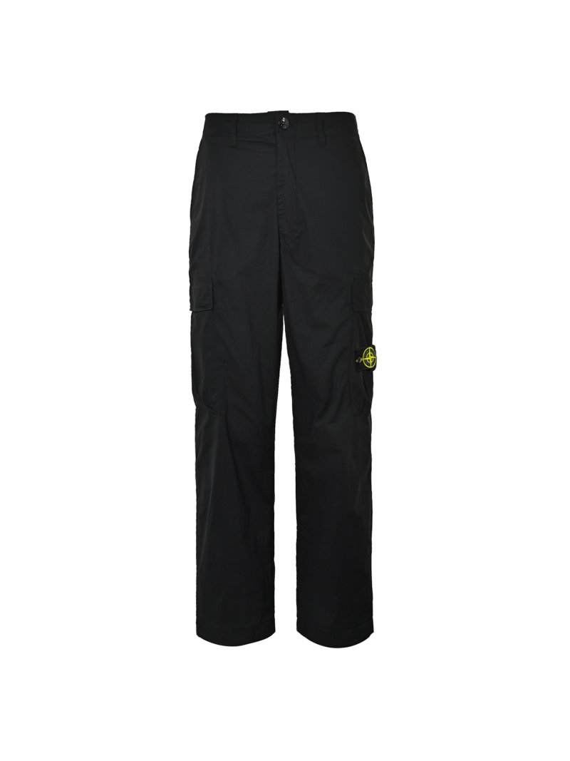 Stone Island Black Cargo Pants with Compass Badge view