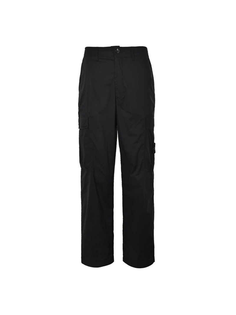 Stone Island Black Cargo Pants with Compass Badge view