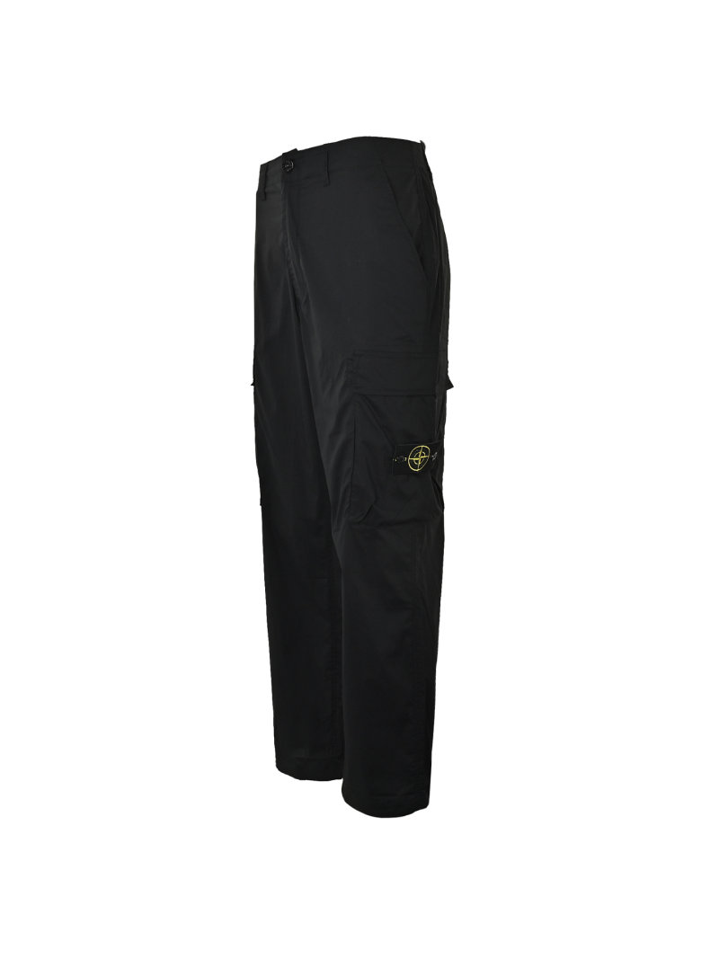 Stone Island Black Cargo Pants with Compass Badge view