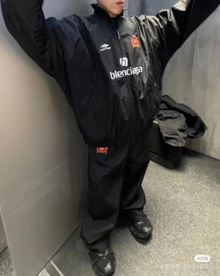 Balenciaga Black Logo Windbreaker Jacket view 6