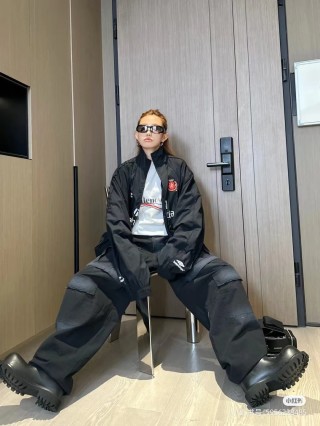 Balenciaga Black Logo Windbreaker Jacket view 8