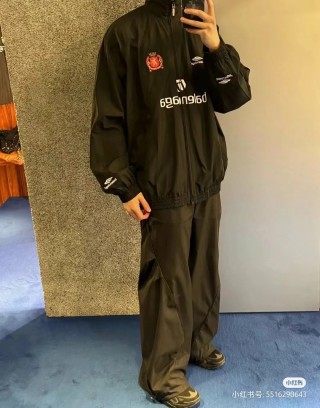 Balenciaga Black Logo Windbreaker Jacket view 9