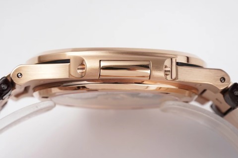 Patek Philippe Nautilus Rose Gold Brown Dial Leather Watch view 7