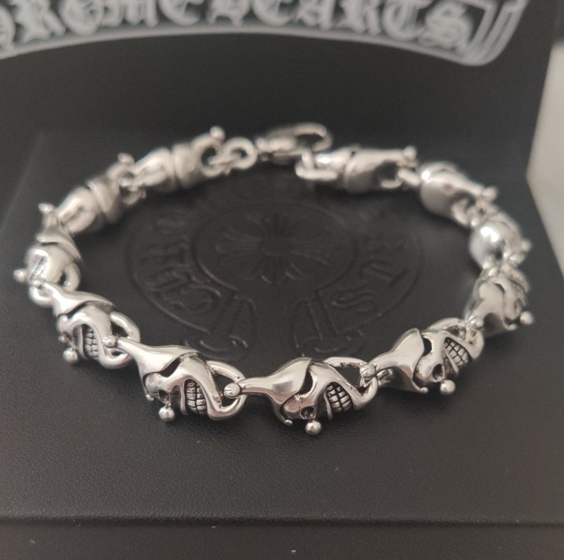 Chrome Hearts Clown Jester Silver Bracelet