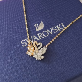 Swarovski Swan Embrace Crystal Pendant Necklace Gold/Silver view 4