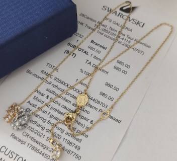 Swarovski Swan Embrace Crystal Pendant Necklace Gold/Silver view 5
