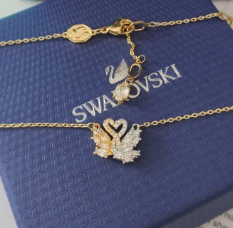 Swarovski Swan Embrace Crystal Pendant Necklace Gold/Silver view 6