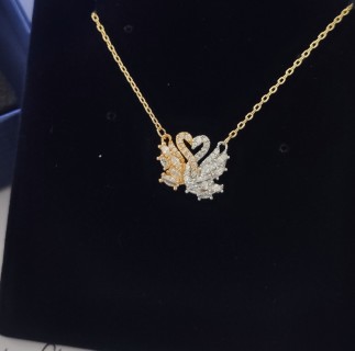 Swarovski Swan Embrace Crystal Pendant Necklace Gold/Silver view 9