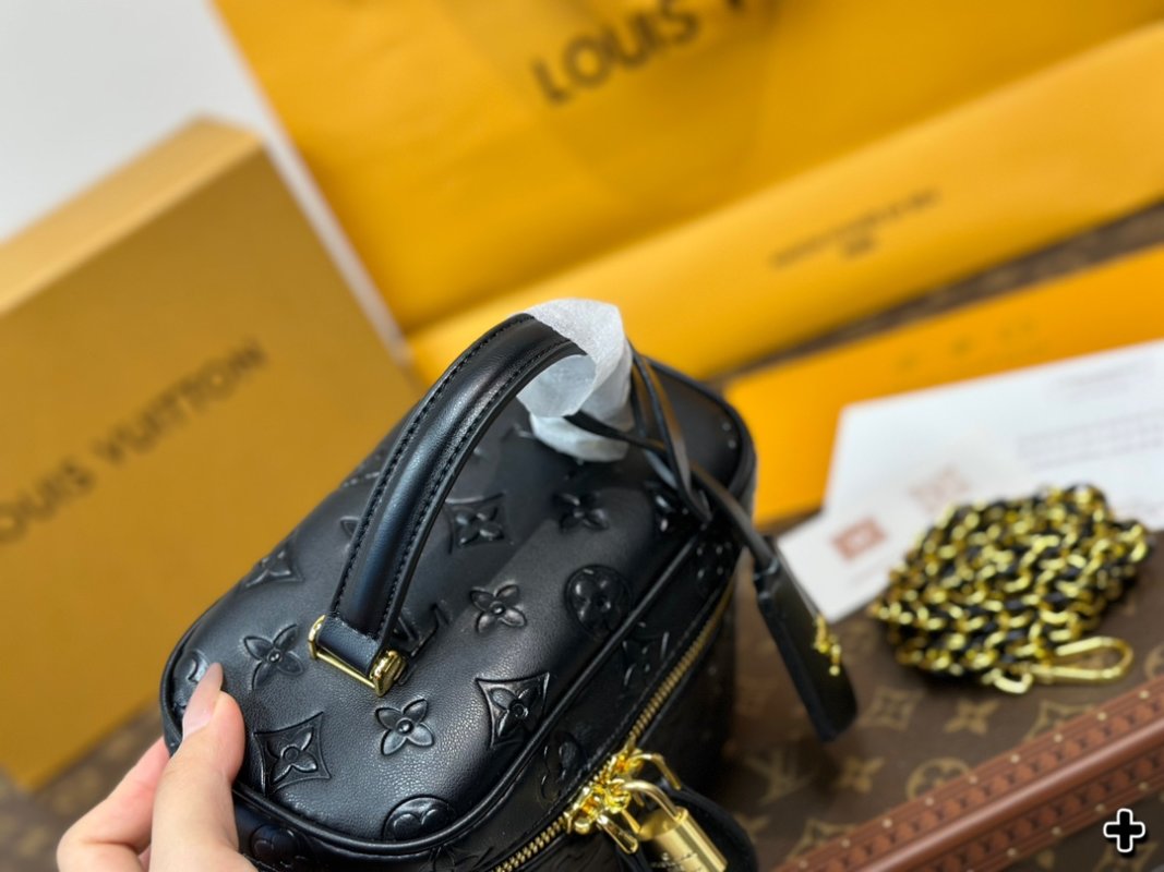 Louis Vuitton Monogram Embossed Black Cosmetic Case view
