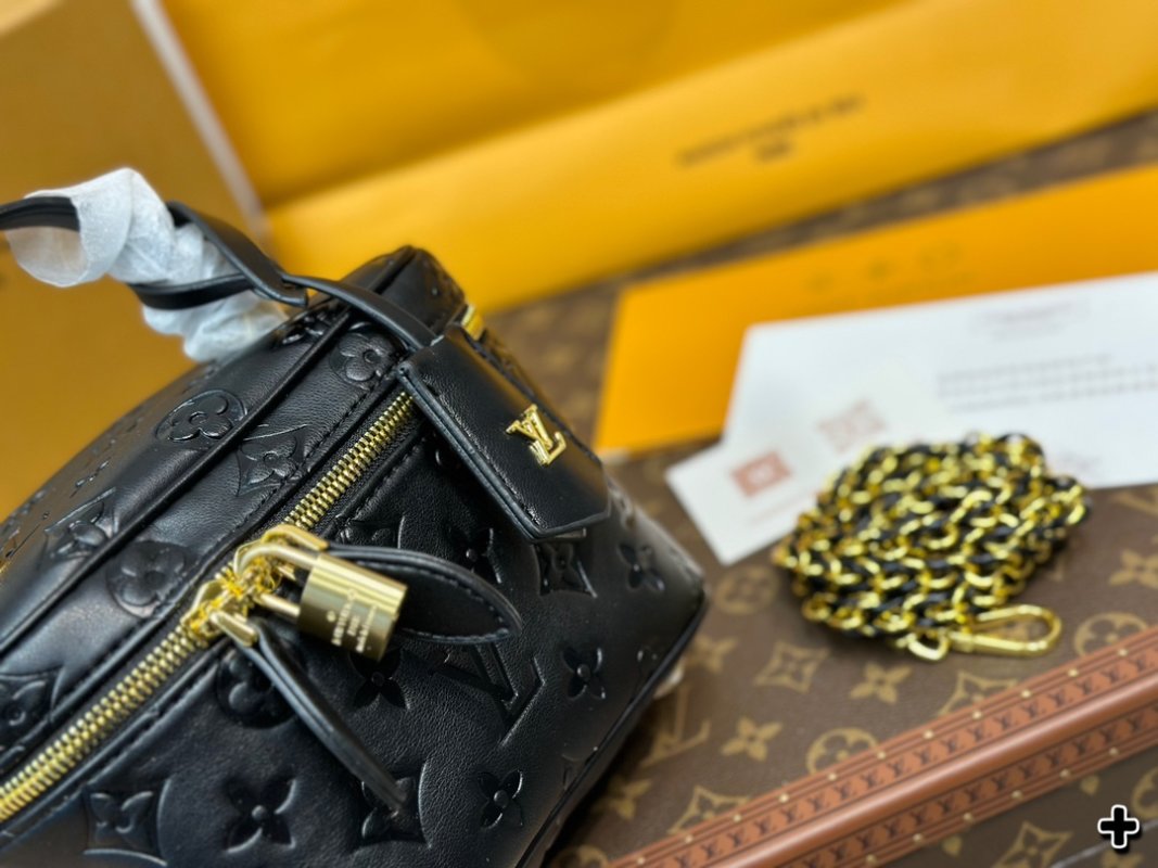 Louis Vuitton Monogram Embossed Black Cosmetic Case view