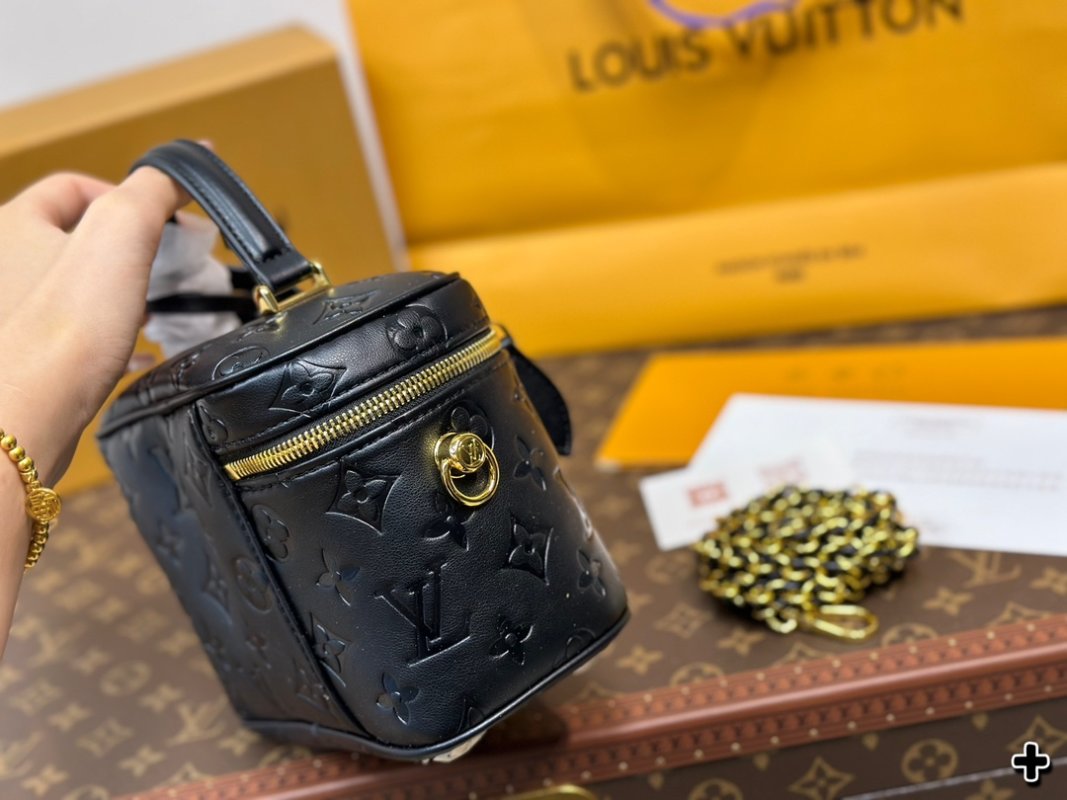 Louis Vuitton Monogram Embossed Black Cosmetic Case view