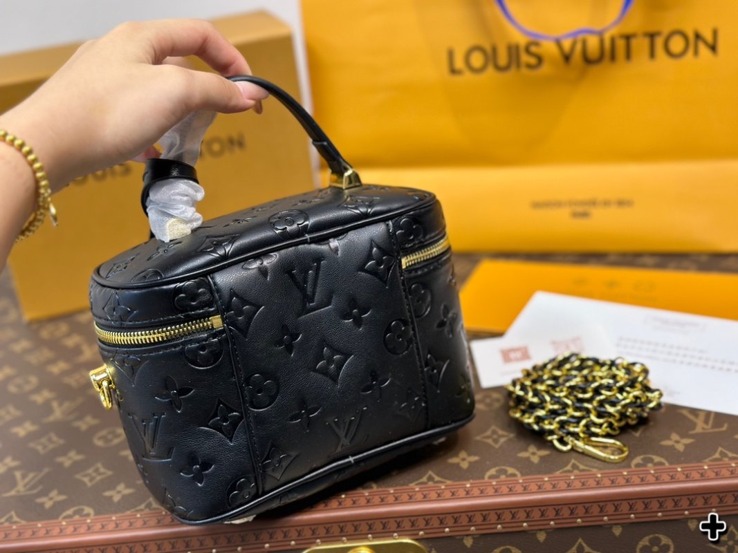 Louis Vuitton Monogram Embossed Black Cosmetic Case view