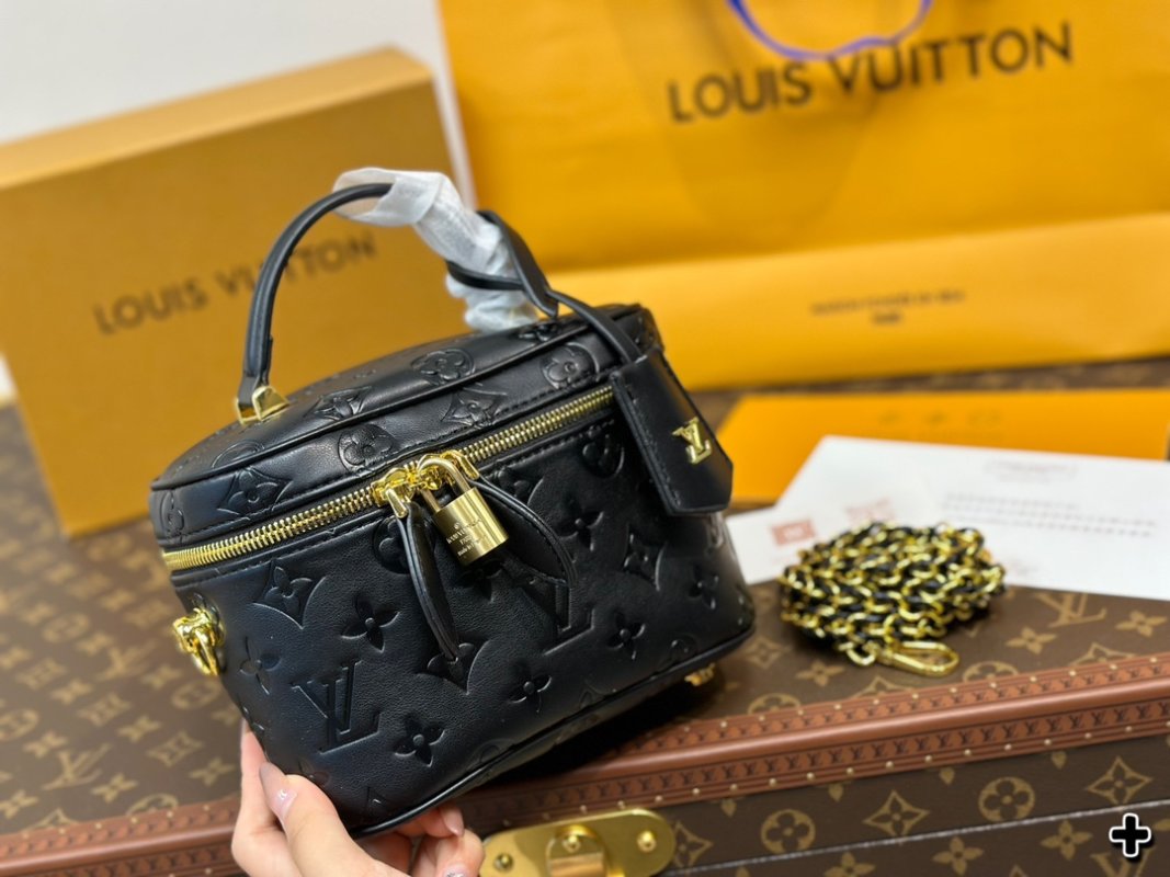 Louis Vuitton Monogram Embossed Black Cosmetic Case view