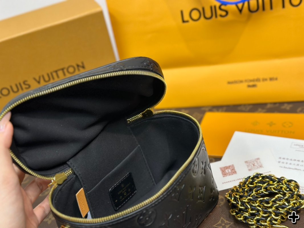 Louis Vuitton Monogram Embossed Black Cosmetic Case view