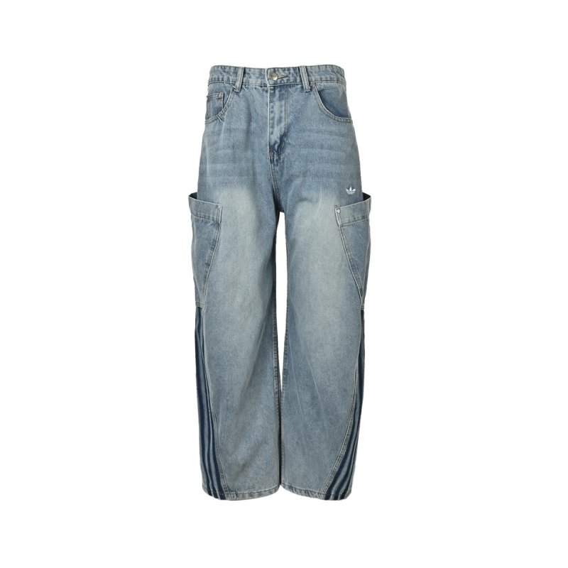 Vintage Wash Cargo Jeans Medium Blue view