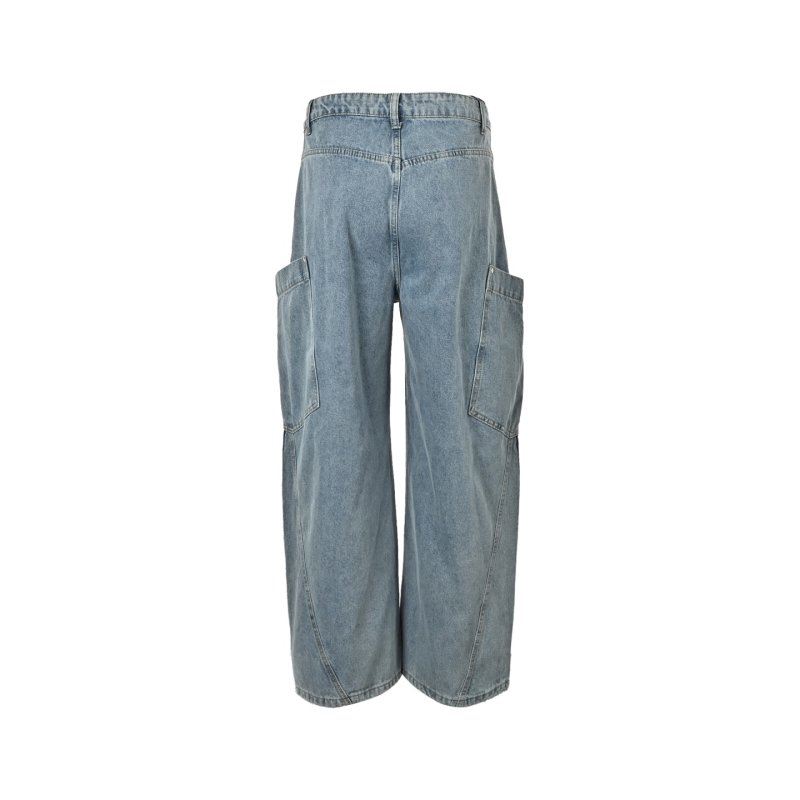 Vintage Wash Cargo Jeans Medium Blue view