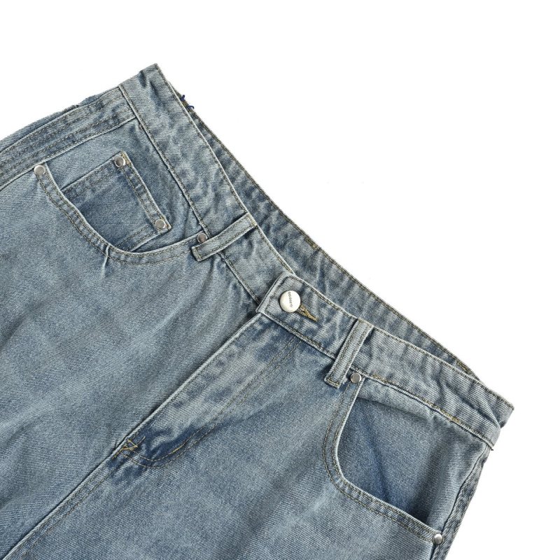 Vintage Wash Cargo Jeans Medium Blue view