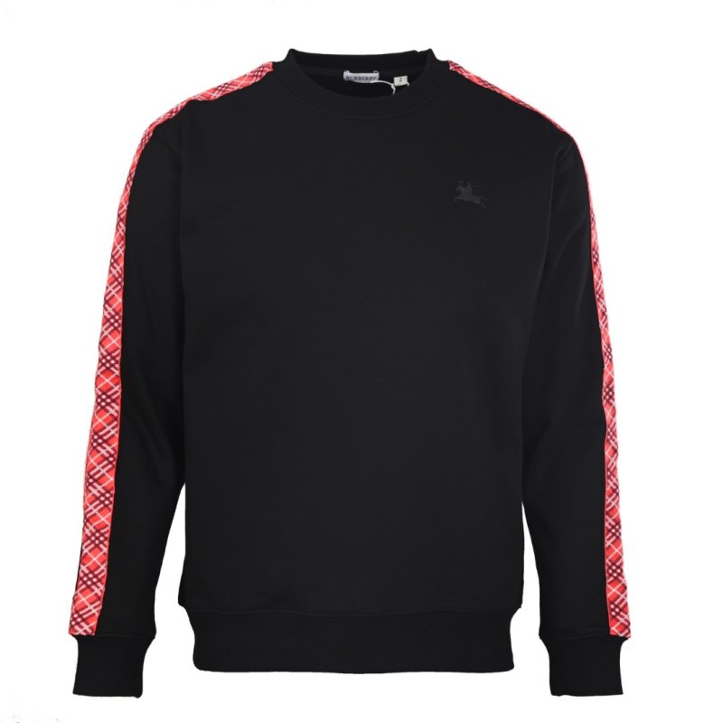 Black Red Checkered Sleeve Hoodie Sweatshirt view