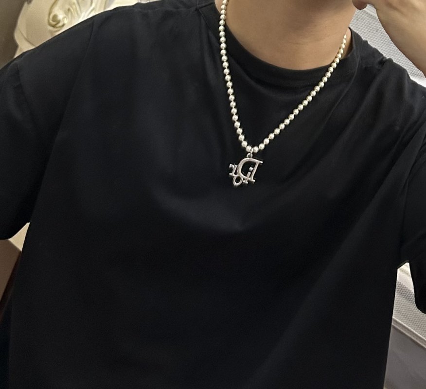 Dior Pearl Silver Charm Necklace view