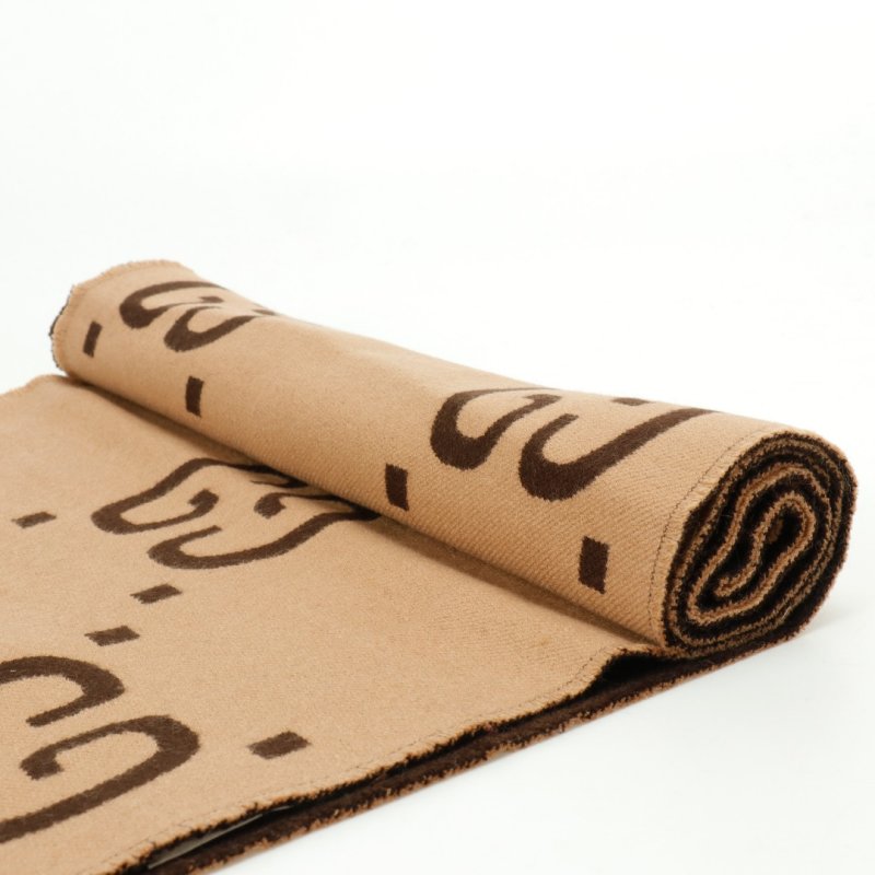 Gucci GG Monogram Wool Silk Scarf - Beige view