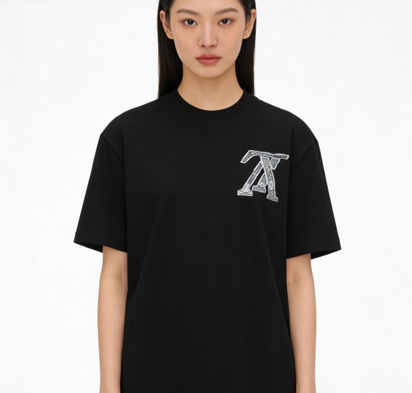 Essentials Black A Logo Short Sleeve T-Shirt view