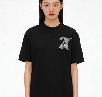 Essentials Black A Logo Short Sleeve T-Shirt view 2